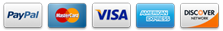 Pay with Visa, Mastercard, American Express, PayPal